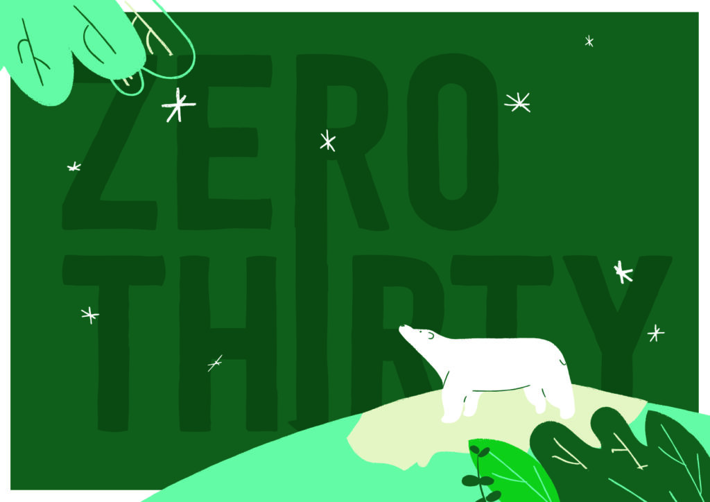 Zero Thirty logo with a polar bear